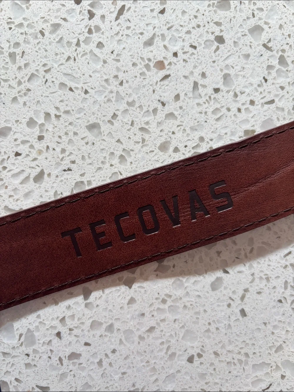 Tecovas Dark 42” ostrich Leather Belt with Brushed Silver Buckle